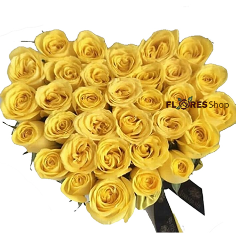 2245 Coração de Rosas Amarelas